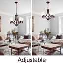 MELUCEE Farmhouse Chandelier Classic 22.6" Contemporary 5-Light Chandelier Lighting with Clear Glass Shade, Kitchen Light Fixtures Ceiling Foyer Lighting in Oil Rubbed Bronze Finish