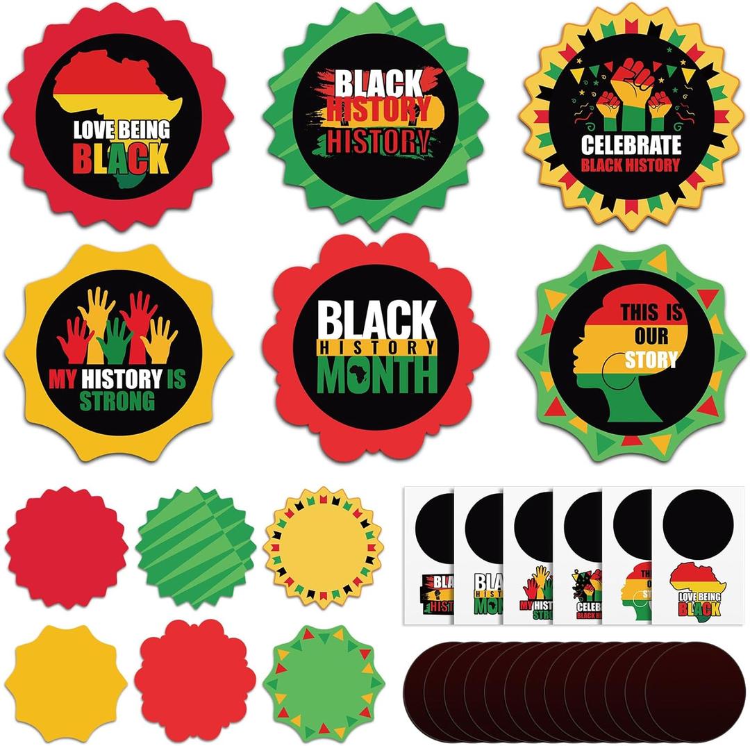 Motipuns 30 Sets Black History Month Craft Black History Month Decorations Make Your Own Magnet Kit DIY for Arts and Craft Activities Party Favor Holiday February Decor Game Supplies