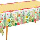 2 x Gatherfun Hawaiian Luau Party Supplies Set - Includes 2 Aloha-Themed Disposable Plastic Tablecloths,Tropical Party Decorations for BBQs, Tropical Parties, 54 x 108 Inch