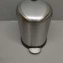 Glad Small Trash Can, 1.2 Gallon | Round Stainless Steel Garbage Bin with Soft Close Lid & Step Foot Pedal | Metal Waste Basket with Removable Inner Bucket, Stainless, 8 x 9.5 x 12 inches