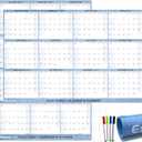 2026 Wall Calendar 32x48 in Soft Light Blue | Rolled to Prevent Creases, Versatile Horizontal/Vertical Layout | Large Wet & Dry Erase Planner with Adhesive Strips & Markers