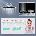Shower Head with Handheld, 12 Inch Dual Shower Head with Extention Arm, High Pressure Rain Shower Heads, Rainfall Waterfall Showerhead with 3-Way Diverter - Height/Angle Adjustable(Chrome)