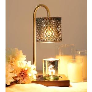TigQiang Candle Warmer Lamp with Timer Dimmer, Birthday Gifts for Women Mom, House Warming Gifts, Elegant New Home Decor, Wax Warmer for Jar Candles, Heater Lamp for Scented Wax, Black Glass