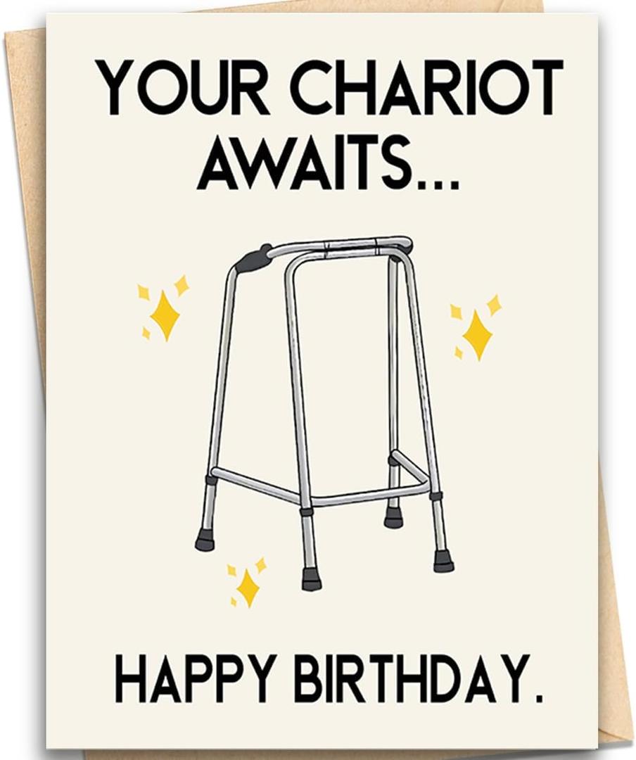 8 x Funny Birthday Cards for Men Women, Birthday Gifts Card for Dad Mom, Old People Gifts for Grandpa Grandma, Funny Gift for Sister Brother