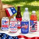 4th of July Can Cooler Sleeves 250th Anniversary Insulated Can Coolers 4th of July Accessories Drink Holder Covers for Independence Day Party Favor Decor Supplies