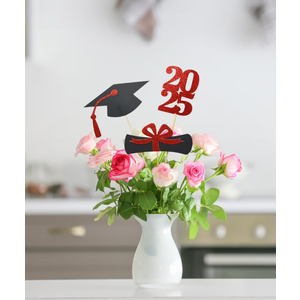 21pcs 2025 Graduation Centerpieces for Table Decoration, Class of 2025 Grad Photo Centerpiece for Graduation Party Decoration (Blue)