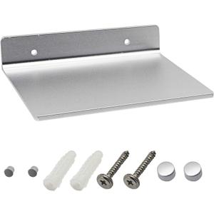 SinLoon 6 Inch Small Shelf in Flat Satin Aluminum Bathroom Shelf Wall Mount for Small Speaker Smartphone, Tablet, Toiletries (Silver)