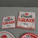 Graduation Party Plates and Napkins Red Class of 2026 Grad Congrats Party Supplies Disposable Dessert Paper Plates Cocktail Napkins forGraduation Party Decorations