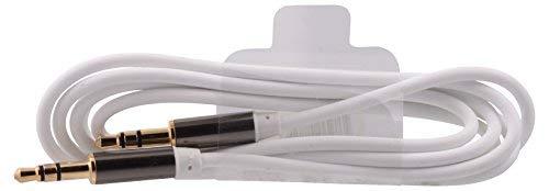 3 x Premier Value Aux Cable 3.5ft White, Green, Blue