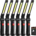 Magnetic Work Light 6Pack, Rechargeable LED Work Light with 360 Rotation, 5 Mode Mechanic Light, Compact Rechargeable Flashlight with Hook for Car Repairing, Emergency, Fathers Day Dad Gifts