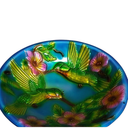 Bird Bath for Outside, Glass Solar Birdbath with Foldable Metal Stand for Garden Yard Patio Lawn Decor, 20 Inch Height, Hummingbird