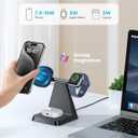 Charging Station for Multiple Devices Apple: Woruda 3 in 1 Magnetic Wireless Charger Stand for Mag Safe iPhone - Nightstand Charging Dock for iPhone 16 15 14 13 12 Pro Max Plus Apple Watch Airpods