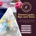 PAMI Recycling Tall 13-Gallon Kitchen Drawstring Trash Bags- Extra-Strong Plastic Garbage Bags [Clear 60 Pack]- Thick Trash Can Liners For Kitchen & Outdoor Bins- 2ft x2ft Unscented Trash Bags