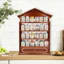 Vintage Wooden Spice Rack with Drawer and 4 Shelves