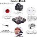 Compact and Portable Countertop Burner- Countertop Single Coiled Burner 1000 Watts Electric Hot Plate Temperature Controls Black