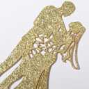 2 x Wedding Mr & Mrs Cake Toppers Picks -10Sheets Golden Glitter Bride and Groom Cake Toppers Custom Wedding Cupcake Toppers Funny Bride and Groom Anniversary Party Cake Decoration Supplies (golden)