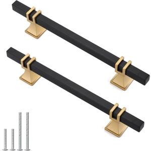 7 Pack 5 Inch Black and Gold Cabinet Pulls Black and Gold Cabinet Handles Kitchen Cabinet Handles Dresser Drawer Pulls Kitchen Cabinet Hardware