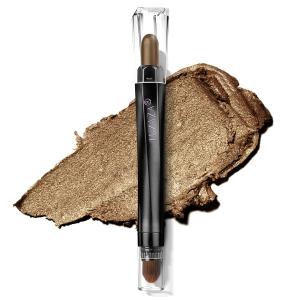 Cream Single Eyeshadow Stick with Blending Brush, Hypoallergenic Eye Shadow Makeup, Pro Waterproof & Long Lasting Eye Brightener, Eyeshadow Pencil Crayon Shimmer 
