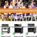 Grill Replacement Parts for Weber Genesis II 400, Genesis II LX 400 Series II E-410 E-435 S-410 GBS S-435 S-440 LX E/S-440 Series Gas Grills, Grates Flavorizer Bars For Weber 66097 66089 66033 66796