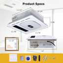4-in-1 Bathroom Exhaust Fan with 1800W Heater, LED Light with 4 RGB Modes, Bluetooth Speaker & Remote Control, 180 CFM, 1.0 Sone Quiet Ceiling Fan for Heating, Ventilation for Kid Bathroom Home Shower, Medium