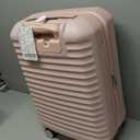 American Tourister Stratum 3.0 Carry-On Spinner, Airline Approved, Durable Hardside Luggage, Expands 1.5", RightHeight Adjustable Handle, Pink Blush