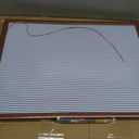 Leinuosen 17" x 23" Cork Bulletin Board, Blue Stripe, Wood Frame