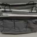 Kanrichu Wall Hanging Organizer Bag, 2-Pack Linen Storage Baskets with Pockets, Wall Hanging Storage Basket for Bedroom, Kitchen, Office, RV Camper (Gray)