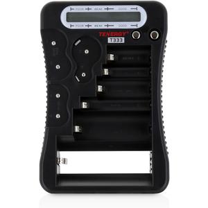Tenergy T-333 Universal Battery Tester, LCD Display, Cell Checker, Multi-Purpose Small Battery Tester, for AA, AAA, C, D, 9V, CR123A, CR2, CRV3, 2CR5k CRP2, and Button Cell Batteries