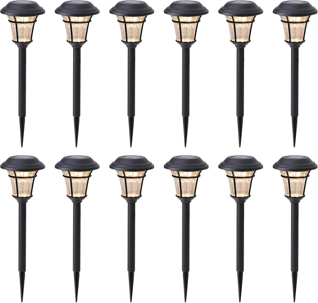 MAGGIFT 12 Pack Solar Pathway Lights Outdoor Solar Garden Lights for Patio, Yard, Driveway
