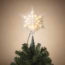 Gerson 2618860 Electric Lighted Glitter Snowflake Tree Topper with 20 Lights 9.25" L
