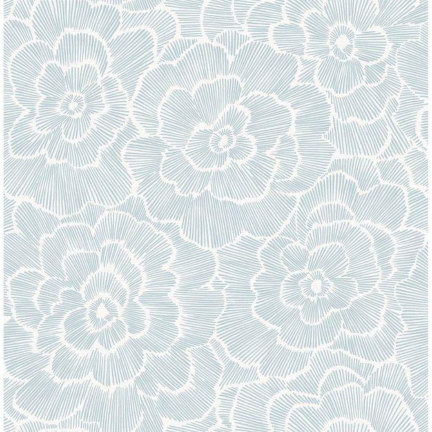 NuWallpaper Saraya Peel and Stick Wallpaper Blue: Removable Vinyl, Self-Adhesive, Solid Pattern, 28.2 Sq Ft Coverage