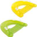 Intex Sit 'N Float Inflatable Lounges Yellow & Green Gift Set Bundle - 2 Pack, 60" X 39", Multicolor