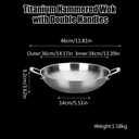 14 Inch Titanium Hammered Wok with Double Handles, Frying Pans Nonstick, Non-Stick Wok, Scratch-Resistant Non Stick Titanium Pans for Cooking,No lid