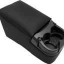 Black Universal Truck Bench Seat Console with Cup Holders