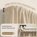Double Curtain Rod 34-76 Inch, Bronze Wrap Around Dual Rods