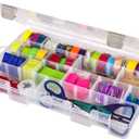 ArtBin Large Solutions Box Clear Art & Craft Organizer with Dividers - Plastic Storage Case for Convenient and Versatile Storage - Ideal for Various Craft Supplies (14.125" x 9")