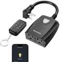 DEWENWILS Outdoor Dimmer for String Lights, Smart Dimmer Plug with Remote, Compatible with Alexa & Google Home, Waterproof, 100FT Range, Remote Dimming for Dimmable LED/Tungsten Bulbs