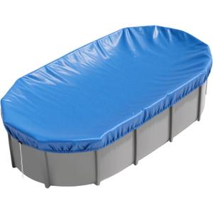 16x10 FT Oval Pool Cover for Above Ground Pools,Solar Oval Pool Cover Protector with Drawstring for Cold and UV Resistant,Dustproof -All-Weather Protection(Cover Size:19.1 x 11.2FT)