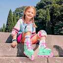 2PM SPORTS Inline Skates with Light Up Wheels, Roller Skates Blades for Boys Girls Kids Ages 5-8 8-12 4-6 6-12, Size Adjustable Beginner Blades Roller Skates (Large - Youth (4Y-7Y US), Green)