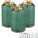 3-Pack 32 Gallon Garden Waste Bag Leaf Bags Reusable Heavy Duty Waste Bags Perfect for Garden, Lawn, Leaf/Leaves, Yard Debris Storage and Garden Accessories