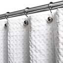 White Waffle Weave Shower Curtain, Heavyweight 100% Cotton Fabric, Luxury Hotel Spa Quality, 72 x 72