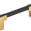Amerock Urbanite 3-3/4 inch (96mm) Center-to-Center Champagne Bronze/Matte Black Cabinet Pull, BP77896CZMB