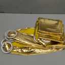 50pcs Metallic Golden Stretch Spandex Chair Sashes with Buckle for Christmas Wedding Party Banquet Celebration Baby Shower Events Birthday Decoration Anniversary Ceremony Reception