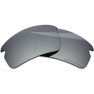 BLAZERBUCK Anti-salt Polarized Replacement Lenses & Sock Kit for Oakley Flak 2.0 Asian Fit OO9271 - Silver Chrome