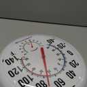 Circrane 13.25 Inch Round Thermometer with Hygrometer, Large Indoor Wall Patio Bimetal Weather Thermometer, No Battery Required, White