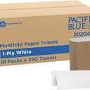 Pacific Blue Basic by Georgia-Pacific PRO Multifold Paper Towels, White, 250 Towels Per Pack, 16 Packs Per Case, 20204
