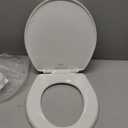 Mayfair Caswell Modern Slow Close Toilet Seat, Durable Plastic Seat, Made in USA, Round, White
