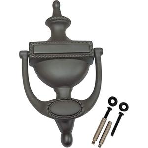 QCAA Solid Brass Door Knocker, Victorian Rope Type, 7-3/8", ORB (Oil Rubbed Bronze, US10B), 1 Pack, Made in Taiwan