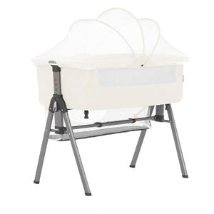 Dream On Me Lotus Bassinet and Bedside Sleeper in Ivory, Lightweight and Portable Baby Bassinet, Adjustable Height Position, Easy to Fold and Carry Travel Bassinet- Carry Bag Included Small