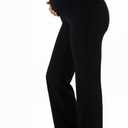 Sunzel Fleece Lined Maternity Pants for Women Over Belly, Wide Leg Pregnancy Bottoms for Winter Lounge Yoga (L, Black)